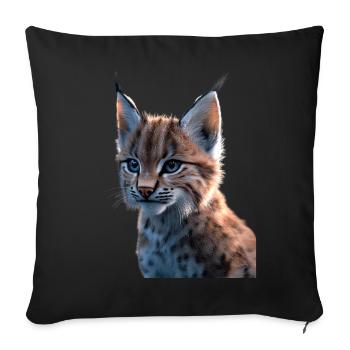 Luchs Lynx Wildkatze Raubkatzen Katzen Süße Luchse - Sofakissenbezug 45 x 45 cm - Schwarz - Vorne