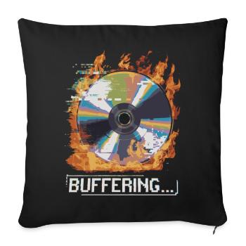 Pufferung... Flamingo Glitched CD Retro Design - Sofakissenbezug 45 x 45 cm - Schwarz - Vorne