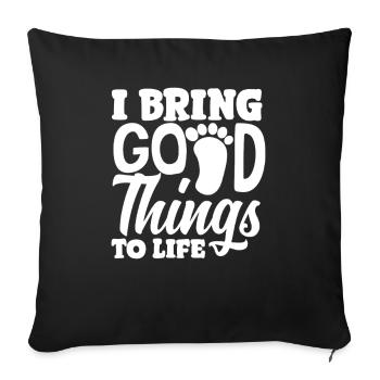 Midwife brings good things to life - Sofa pillowcase 17,3'' x 17,3'' (45 x 45 cm) - black - Front