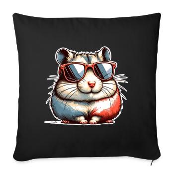 Hamster - Sofa pillowcase 17,3'' x 17,3'' (45 x 45 cm) - black - Front