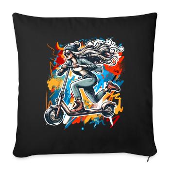 Trottinettes E-Scooters E-Scooters - Housse de coussin décorative 45 x 45 cm - noir - Devant