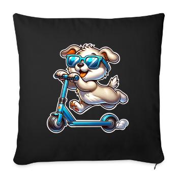 Tretroller E-Scooter E-Roller - Sofakissenbezug 45 x 45 cm - Schwarz - Vorne