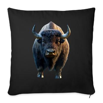 Bison, Bison, Wild Cattle, Buffalo, American Bison - Sofa pillowcase 17,3'' x 17,3'' (45 x 45 cm) - black - Front