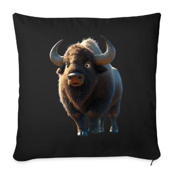 Bison, Bison, Wild Cattle, Buffalo, American Bison - Sofa pillowcase 17,3'' x 17,3'' (45 x 45 cm) - black - Front