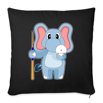 Elefant Billiard Queue - Sofakissenbezug 45 x 45 cm - Schwarz - Vorne