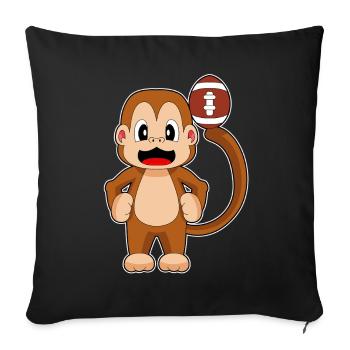 Monkey American Football Sports - Sofa pillowcase 17,3'' x 17,3'' (45 x 45 cm) - black - Front