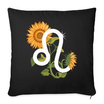 Leo Zodiac Sign - Sunflower Astrology Gift - Sofa pillowcase 17,3'' x 17,3'' (45 x 45 cm) - black - Front