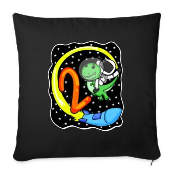 2 Birthday Motif Astronaut - Two Years Old - Sofa pillowcase 17,3'' x 17,3'' (45 x 45 cm) - black - Front
