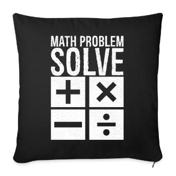 math problem solve - Sofa pillowcase 17,3'' x 17,3'' (45 x 45 cm) - black - Front