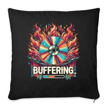 Pufferung - Flamingo CD Retro Nostalgisches Design - Sofakissenbezug 45 x 45 cm - Schwarz - Vorne