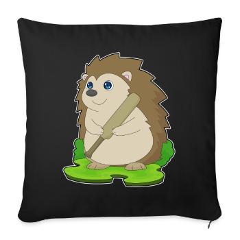 hérisson cricket cricket batte - Housse de coussin décorative 45 x 45 cm - noir - Devant