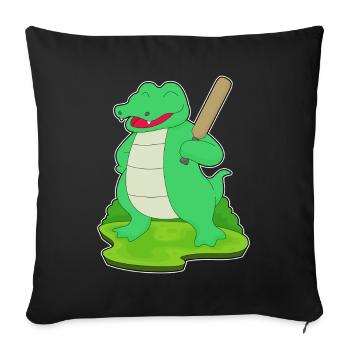 Crocodile Cricket Cricket Bat - Sofa pillowcase 17,3'' x 17,3'' (45 x 45 cm) - black - Front