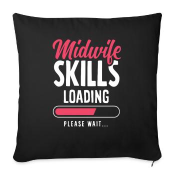 Midwifery Skills Loading Please Wait - Sofa pillowcase 17,3'' x 17,3'' (45 x 45 cm) - black - Front