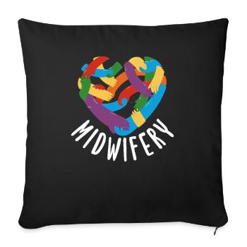 Sage-femme Cœur Mains Diversité Sage-femme - Housse de coussin décorative 45 x 45 cm - noir - Devant