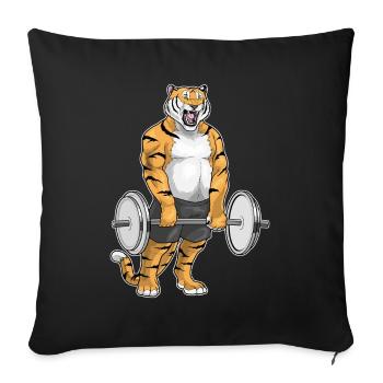 Tiger Bodybuilder Barbell Bodybuilding - Sofa pillowcase 17,3'' x 17,3'' (45 x 45 cm) - black - Front