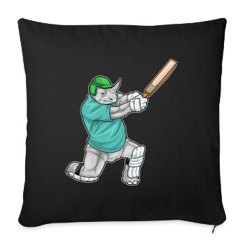 Rhino Cricket Cricket Bats - Sofa pillowcase 17,3'' x 17,3'' (45 x 45 cm) - black - Front