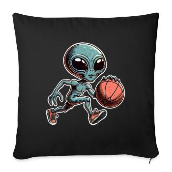 Alien Basketball Dunking - Sofa pillowcase 17,3'' x 17,3'' (45 x 45 cm) - black - Front