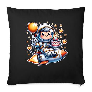 Astronaut Birthday - Sofa pillowcase 17,3'' x 17,3'' (45 x 45 cm) - black - Front