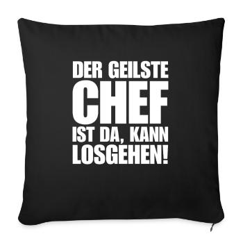 Lustiger Chef spruch stolzer Chef der Beste Chef - Sofakissenbezug 45 x 45 cm - Schwarz - Vorne
