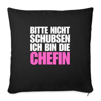 lustiger chefin spruch beste stolze chefin humor - Sofakissenbezug 45 x 45 cm - Schwarz - Vorne