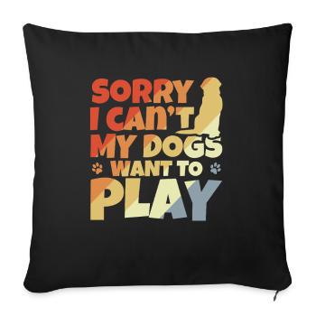 Blague sur le propriétaire d’un chien - Housse de coussin décorative 45 x 45 cm - noir - Devant
