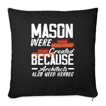 Masons and masons became heroes of the - Sofa pillowcase 17,3'' x 17,3'' (45 x 45 cm) - black - Front