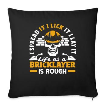 Mason Life Is Rough Skull Humour - Housse de coussin décorative 45 x 45 cm - noir - Devant