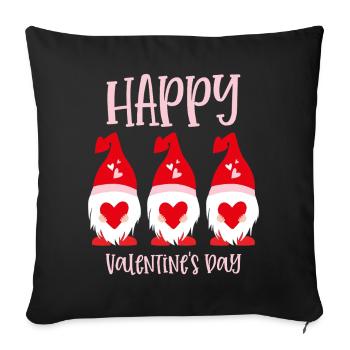 Gnome Bonne Saint-Valentin - Housse de coussin décorative 45 x 45 cm - noir - Devant