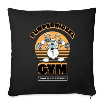 Pumpernickel Krafttraining Hase Fitness Spruch - Sofakissenbezug 45 x 45 cm - Schwarz - Vorne