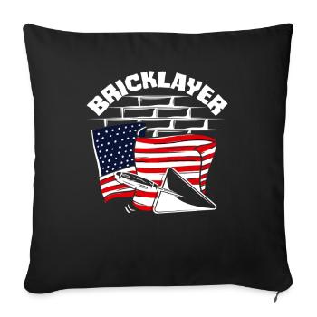 Conception du drapeau de la fierté américaine Maurer - Housse de coussin décorative 45 x 45 cm - noir - Devant