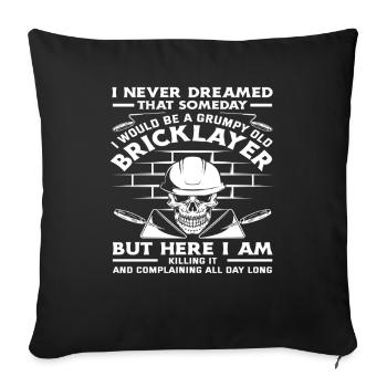 Mason Grumpy Old Skull Humor Quote - Sofa pillowcase 17,3'' x 17,3'' (45 x 45 cm) - black - Front