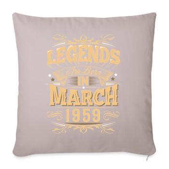 March 1959 Birthday Legend - Sofa pillowcase 17,3'' x 17,3'' (45 x 45 cm) - light taupe - Front