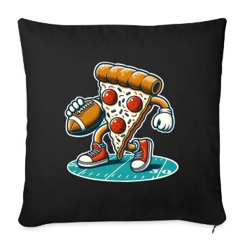 Football Pizza - Housse de coussin décorative 45 x 45 cm - noir - Devant