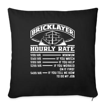 Mason Taux horaire Drôle Explication Design - Housse de coussin décorative 45 x 45 cm - noir - Devant