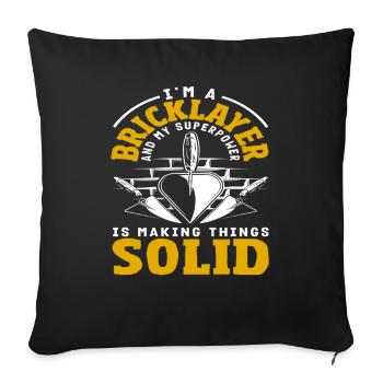 Mason's superpower to fix things - Sofa pillowcase 17,3'' x 17,3'' (45 x 45 cm) - black - Front