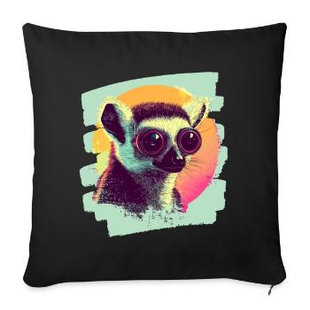 Lemur - Sofa pillowcase 17,3'' x 17,3'' (45 x 45 cm) - black - Front