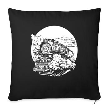 Train - Sofa pillowcase 17,3'' x 17,3'' (45 x 45 cm) - black - Front