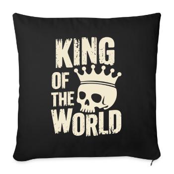 Skull and crossbones with crown King of the World - Sofa pillowcase 17,3'' x 17,3'' (45 x 45 cm) - black - Front
