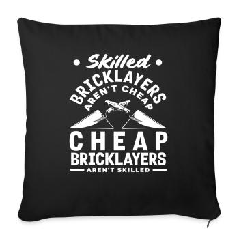 Masons Qualified masons are not cheap - Sofa pillowcase 17,3'' x 17,3'' (45 x 45 cm) - black - Front