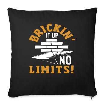Maurer Mauern Ohne Grenzen - Housse de coussin décorative 45 x 45 cm - noir - Devant