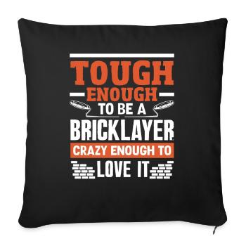 Maurer Tough Enough Crazy Enough Love It - Sofa pillowcase 17,3'' x 17,3'' (45 x 45 cm) - black - Front