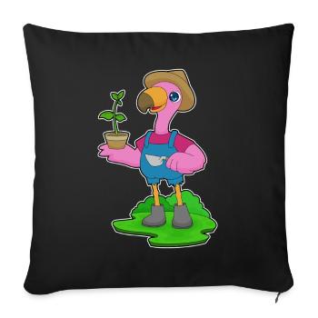 Flamingo Farmer Seedling Farm - Sofa pillowcase 17,3'' x 17,3'' (45 x 45 cm) - black - Front