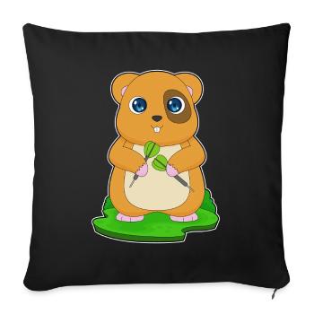 Hamster Dart Dartpfeil - Sofa pillowcase 17,3'' x 17,3'' (45 x 45 cm) - black - Front