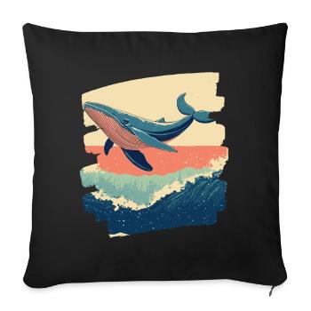 Whale Retro - Sofa pillowcase 17,3'' x 17,3'' (45 x 45 cm) - black - Front