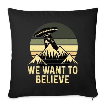 UFO Bigfoot Nessie Unicorn - Sofa pillowcase 17,3'' x 17,3'' (45 x 45 cm) - black - Front