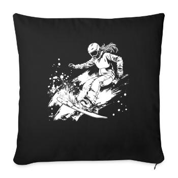 Snowboarder - Sofa pillowcase 17,3'' x 17,3'' (45 x 45 cm) - black - Front