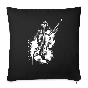 Funny violin - Sofa pillowcase 17,3'' x 17,3'' (45 x 45 cm) - black - Front
