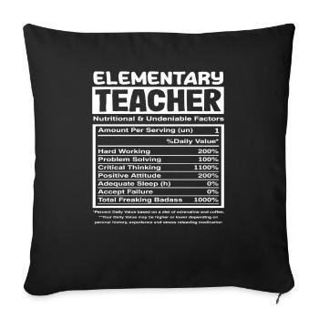 Grundschullehrer - Unbestreitbare Faktoren Der - Sofakissenbezug 45 x 45 cm - Schwarz - Vorne