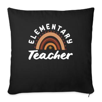 Grundschullehrerin Retro-regenbogen-design - Sofakissenbezug 45 x 45 cm - Schwarz - Vorne