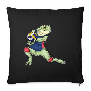 Frog Volleyball Player Volleyball - Sofa pillowcase 17,3'' x 17,3'' (45 x 45 cm) - black - Front